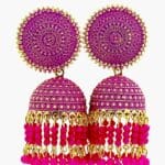 Pink Pearl kundan bell earring