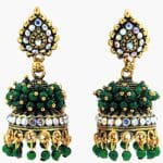 Dark Green Pearl kundan earring