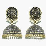 Kundan pearl bell Jhumka earrings