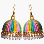 Multicolor Kundan Hook Pearl earrings