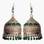 Green  Kundan Hook pearl earrings