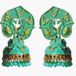 Greenish Cyan  Jhumka earrings