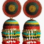 Multicolor Gold Plated Meenakari Jhumkas
