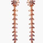Tassel rose gold stone dangle earrings