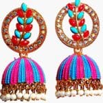 Multicolor gold plated bell Earrings Jhumka