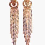 Tassel moon stone studded rose gold dangle earrings