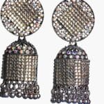Oxidized Kundan stone bell earring