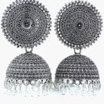 Oxidized Kundan bell earring