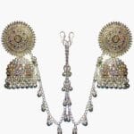 White stone Kashmiri  earrings