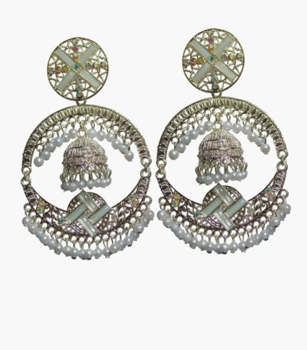 White Beaded Pearl Dangle Earrings for Women/Girls