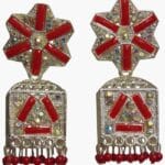 Maroon Square silver plated  Earrings/Jhumka  for Women & girl