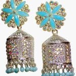 Blue Kundan silver plated  Earrings/Jhumka  for Women & girl