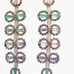 Tassel studded silver plated stone dangle earrings