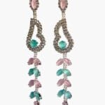 Tassel studded  stone dangle earrings