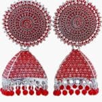 Red Cone bell Kundan earring