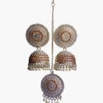 Silver Plated Kashmiri earring with Mang tikka