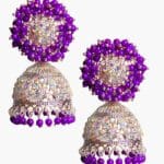 Purple  Moti color Jhumka