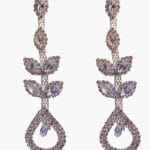 Tassel silver plated stone studded dangle earrings