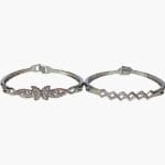 Butterfly  Shape Silver Plated Bracelets for Women/Girls (Pair)
