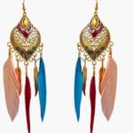Bohemian Multicolor Feather Dangle Earrings
