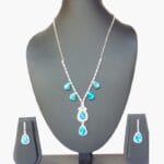 Dazzling Blue Teardrop Crystal Necklace Set