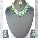 Elegant Emerald Green Gold-Plated Necklace Set