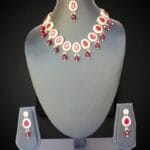 Royal Ruby-Inspired Gold-Plated Necklace Set