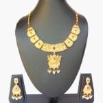Regal Antique Gold-Plated Temple Necklace Set