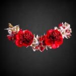 Red & White Glitter Floral Hairband