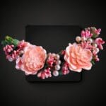 Peach Blossom Handcrafted Floral Hairband with Pearls