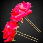 Elegant Red Rose Hair Pin
