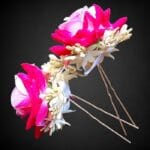 Elegant Pink & White Rose Floral Pin