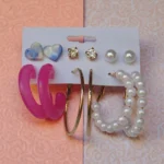 Chic Multi-Style Earring Collection: Six Pairs
