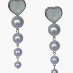Pearl Drop Heart Earrings