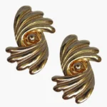 Golden Swirl Clip Earrings