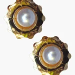 Golden Pearl Blossom Earrings