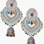 Vibrant Shimmering Silver Plated Jhumka