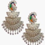 Elegant Silver Plated Tiered Peacock Earring