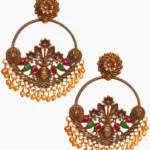 Gold plated Antique Floral Chandbalis