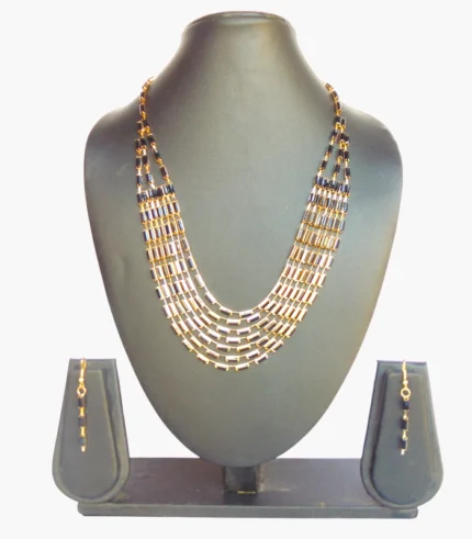 Layered Black Bead Necklace