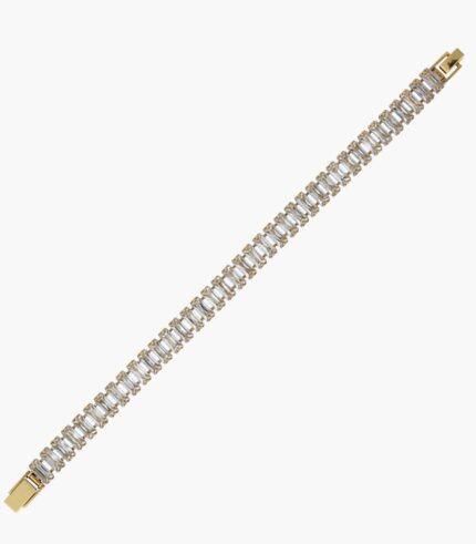 Elegant Gold-Plated Sparkling Tennis Bracelet