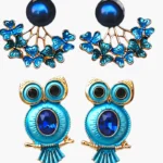 Blue Pearl & Owl Earring Combo