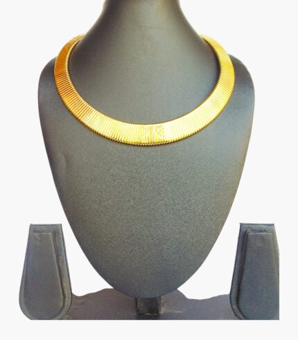 Gold Mesh Round  Necklace